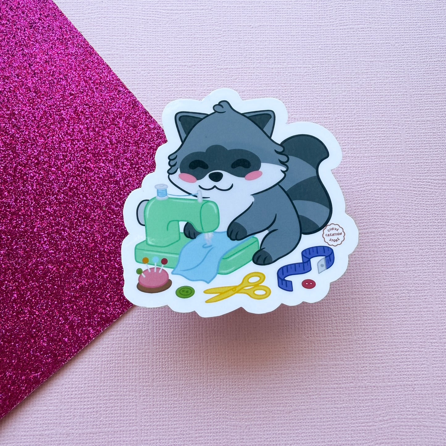 Sewing Hyper fixation Neurodivergent Raccoon Sticker