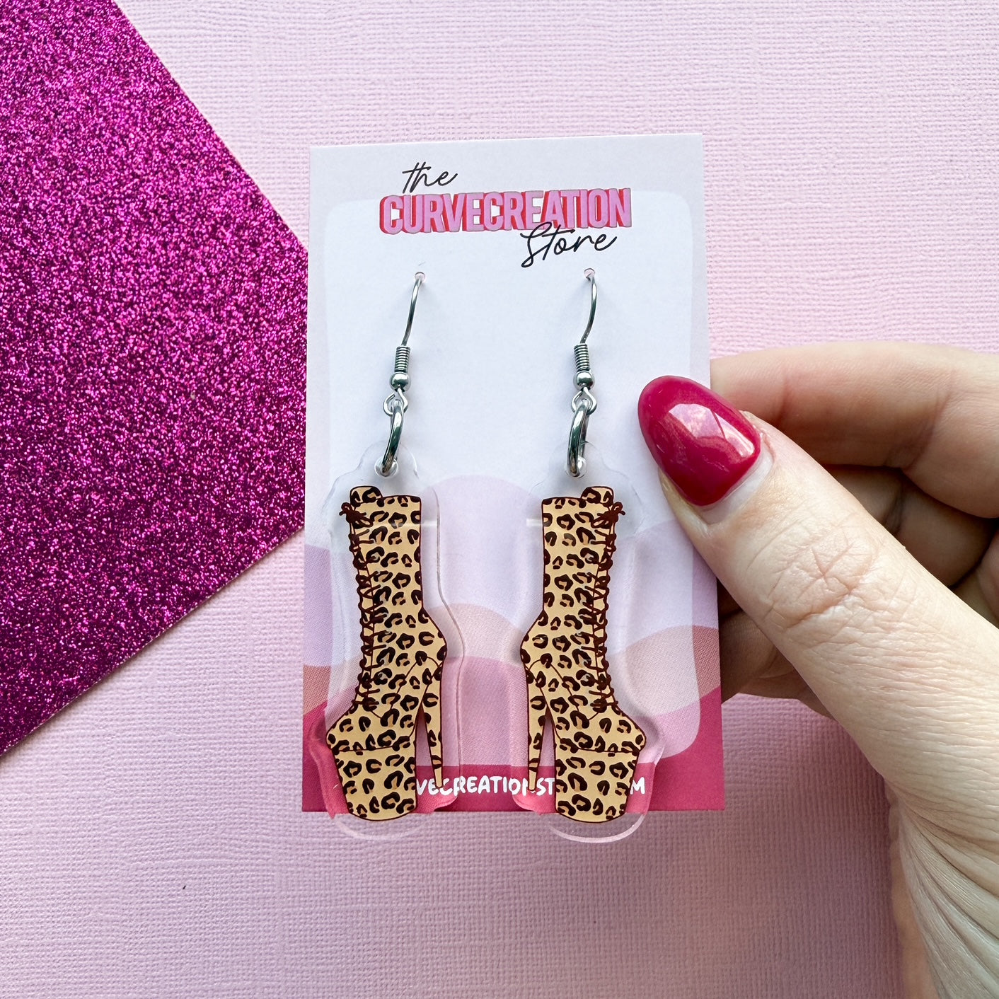 Pole Dancing Boot Acrylic Charm Earrings | 5 colourways available