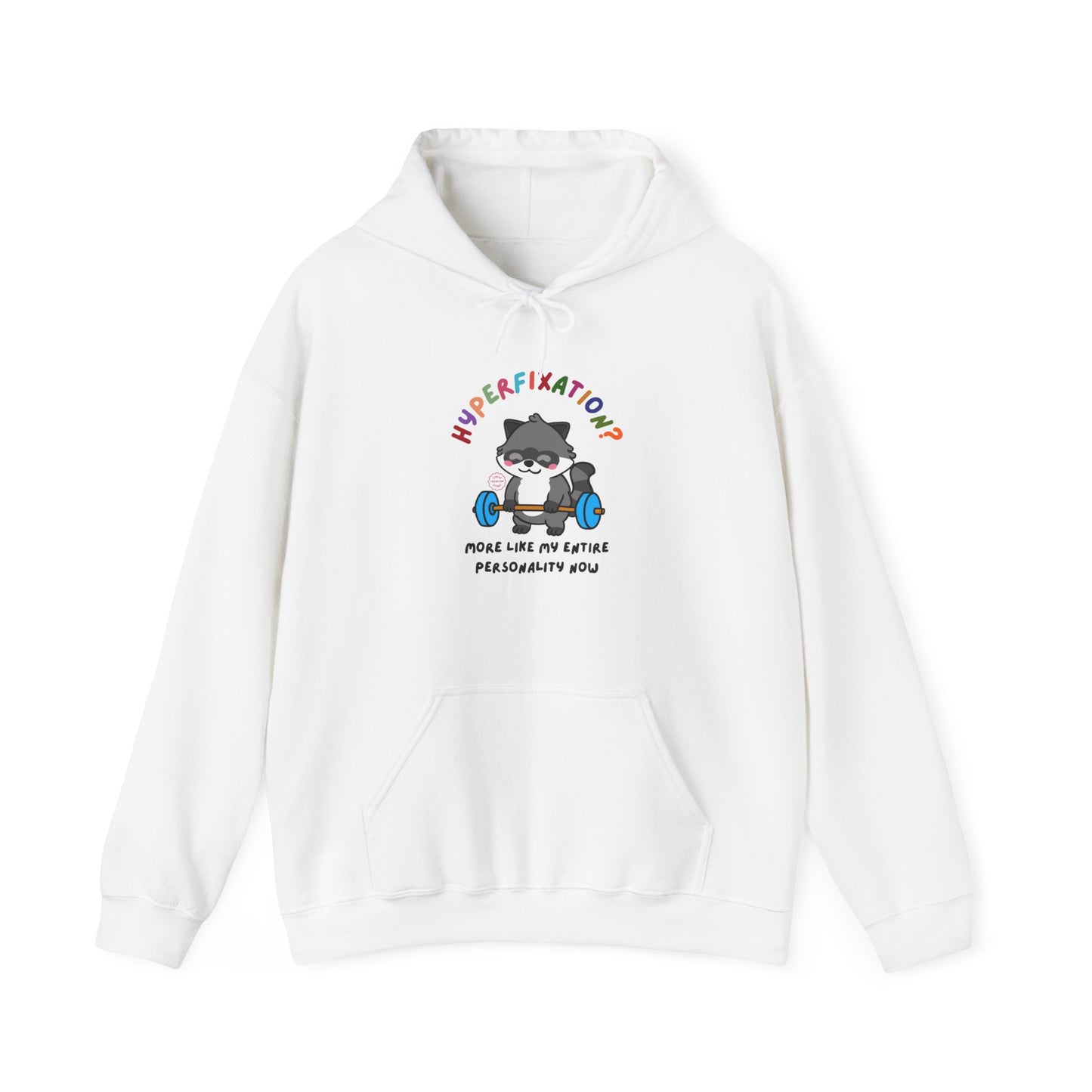 Hyperfixation Weight Lifting Raccoon Hoodie - Multiple Colours