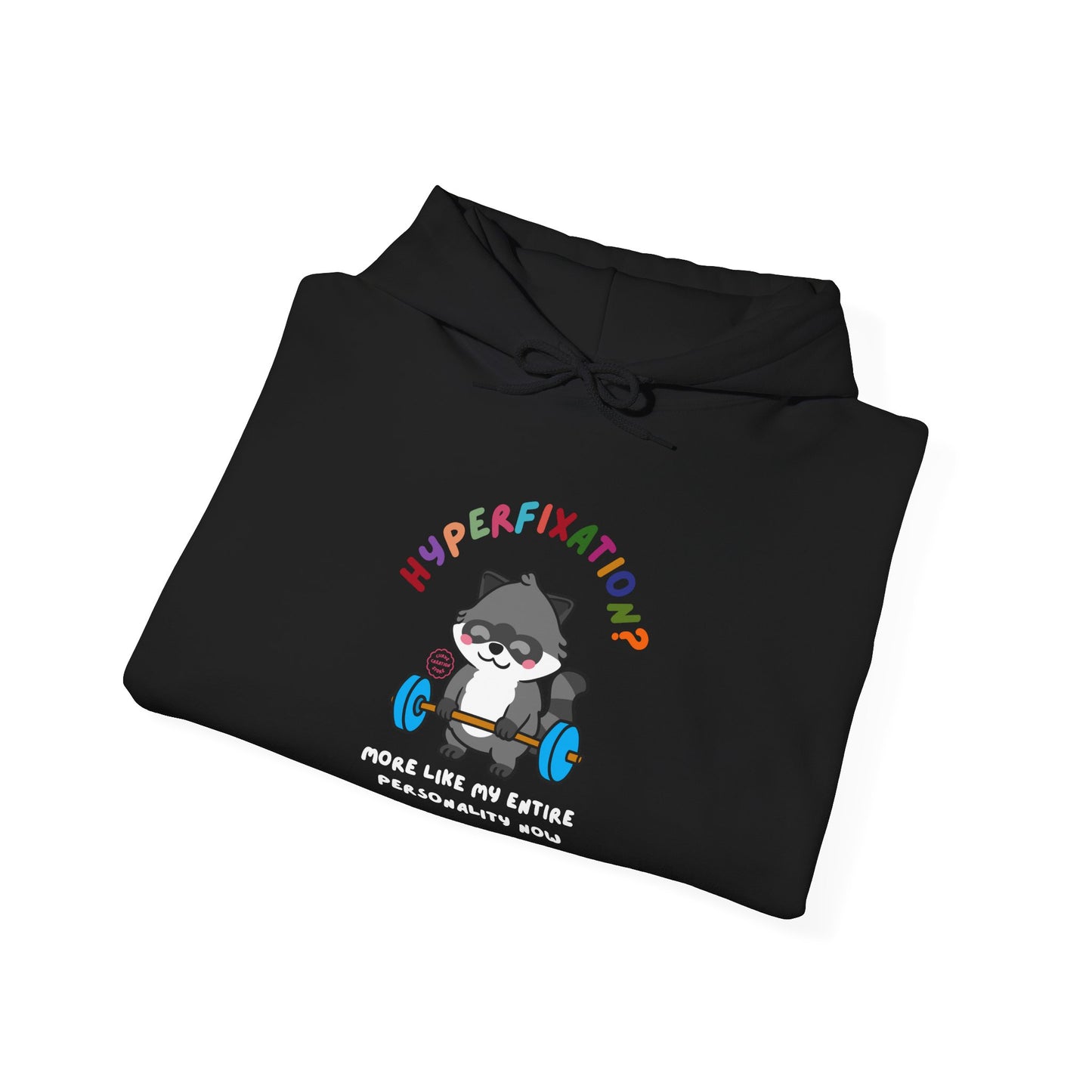 Hyperfixation Weight Lifting Raccoon Hoodie - Multiple Colours