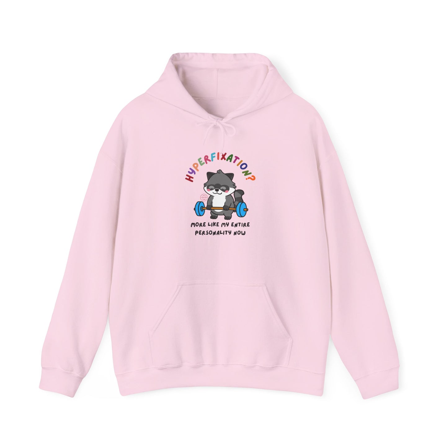 Hyperfixation Weight Lifting Raccoon Hoodie - Multiple Colours