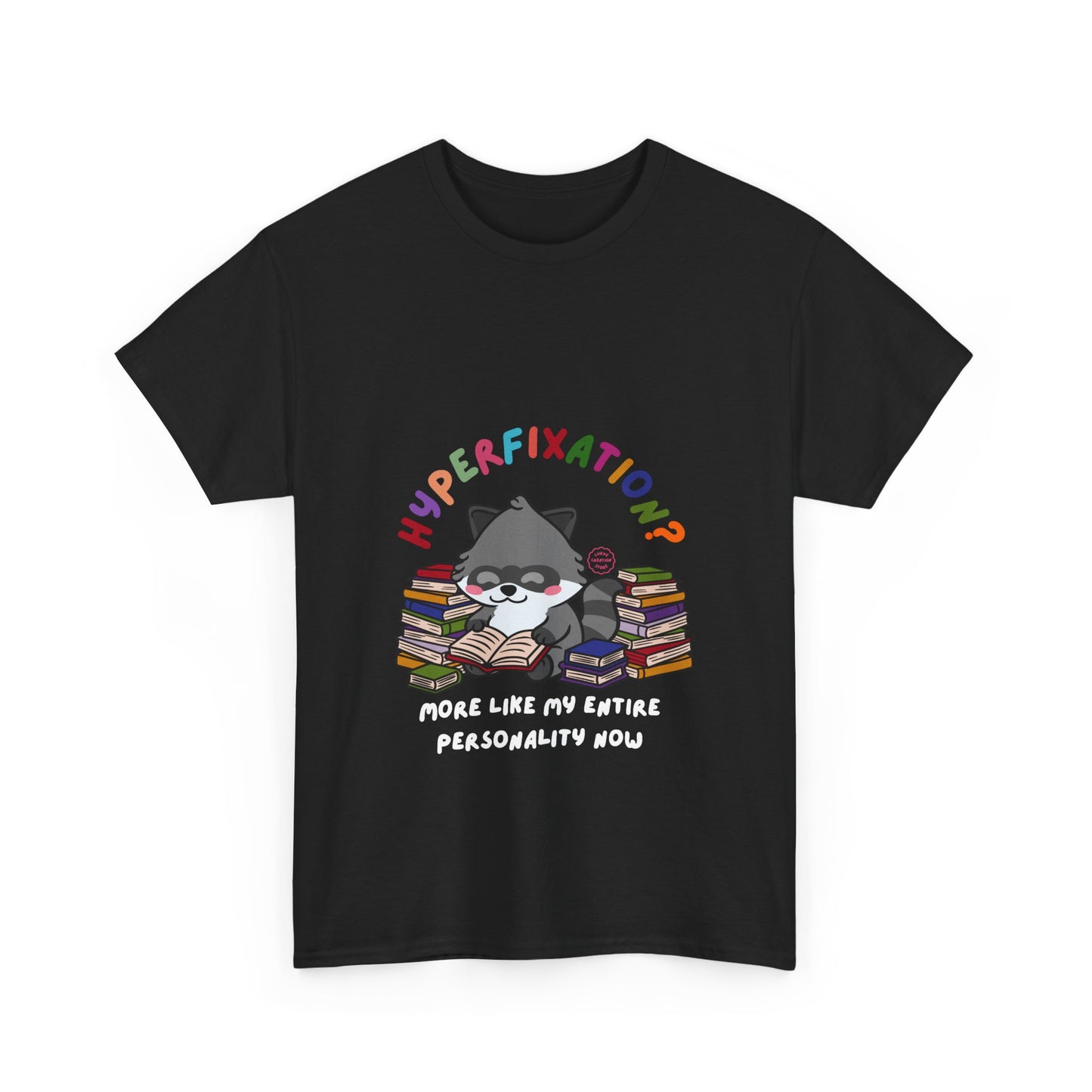 Hyperfixation Reading Raccoon T-Shirt - Multiple Colours