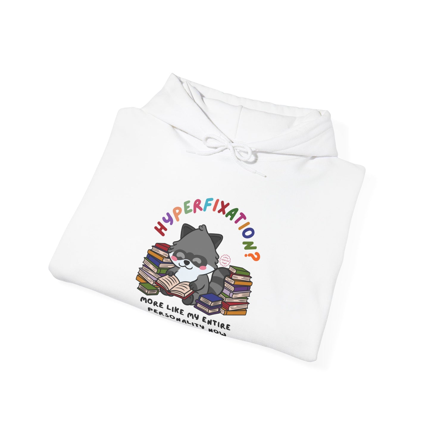 Hyperfixation Reading Raccoon Hoodie - Multiple Colours