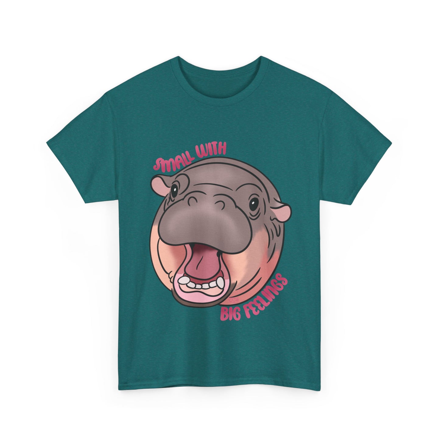 πΎ Small with Big Feelings β Moo-Deng Hippo T-Shirt πΎ - Multiple Colours