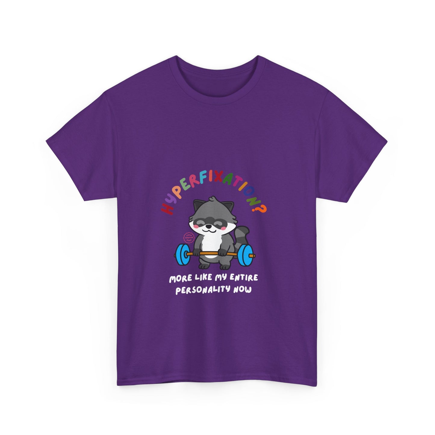 Hyperfixation Weight Lifting Raccoon T-Shirt - Multiple Colours