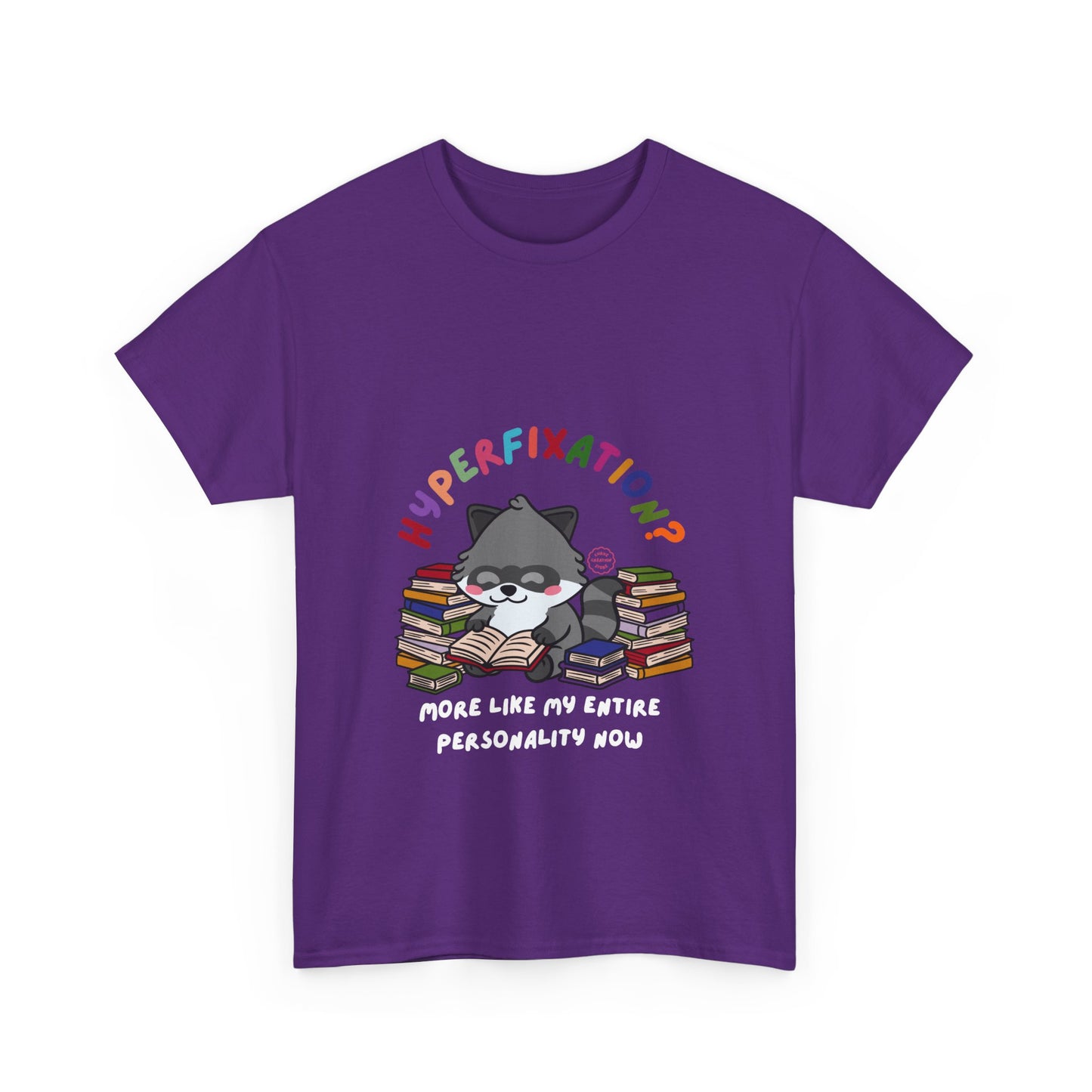 Hyperfixation Reading Raccoon T-Shirt - Multiple Colours