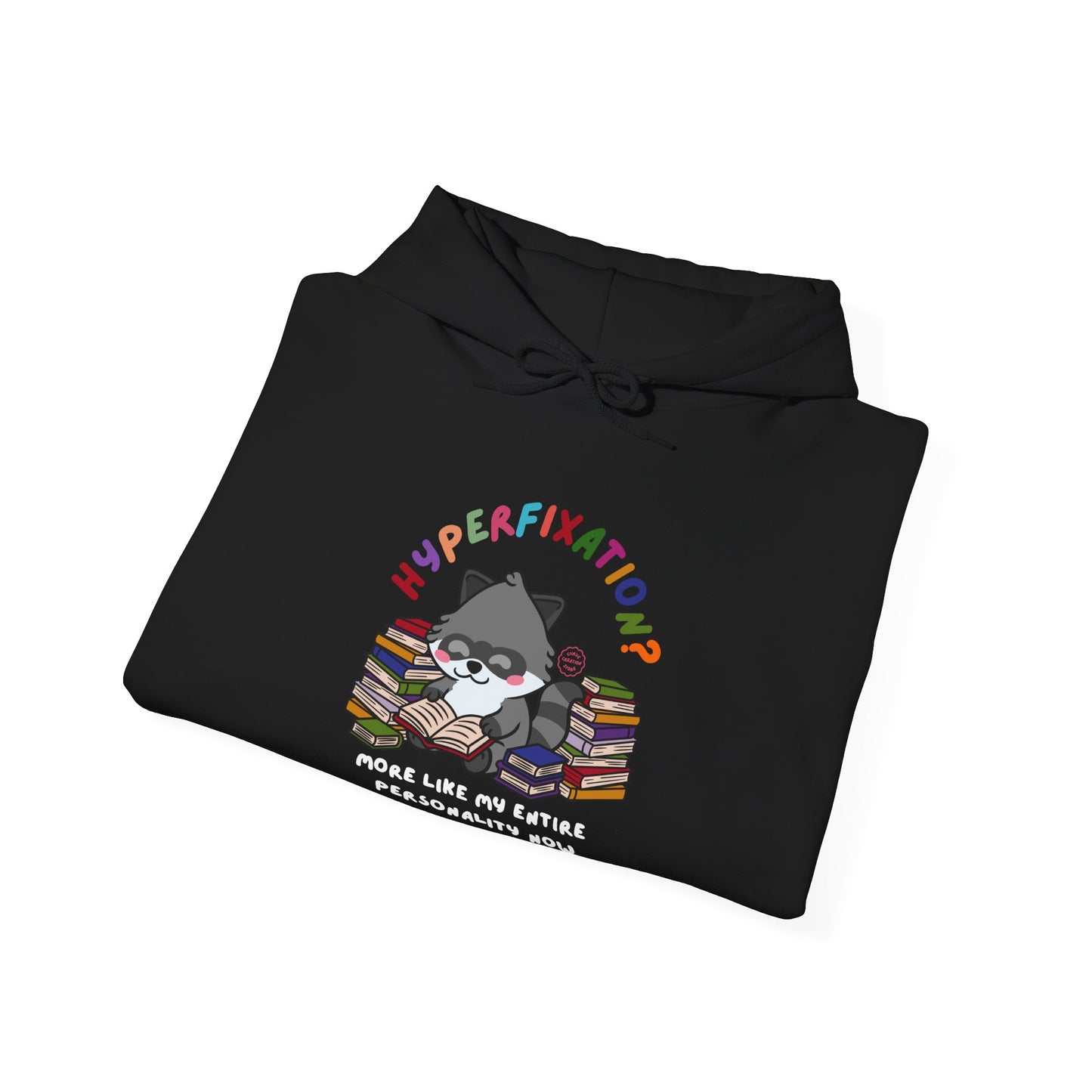 Hyperfixation Reading Raccoon Hoodie - Multiple Colours