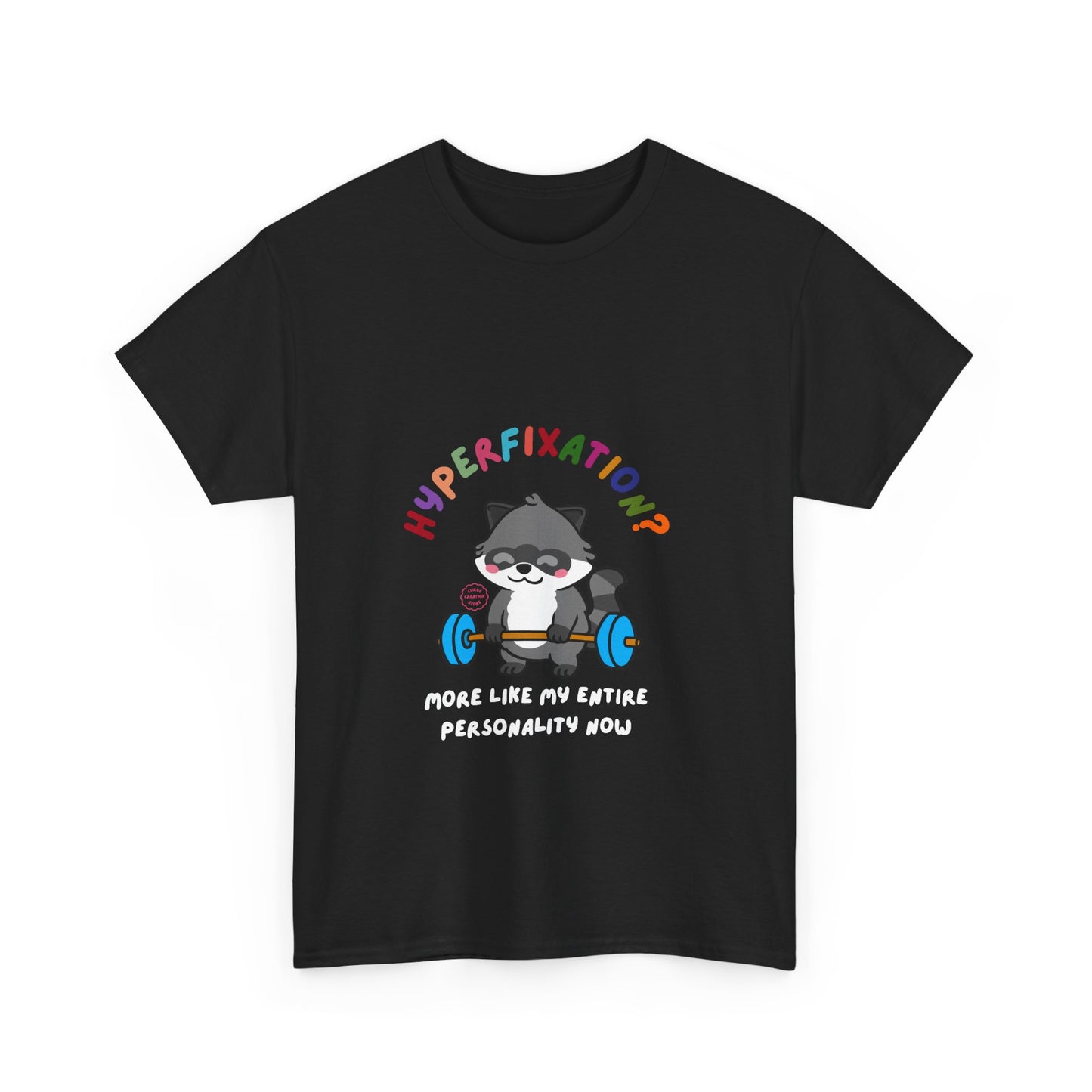 Hyperfixation Weight Lifting Raccoon T-Shirt - Multiple Colours