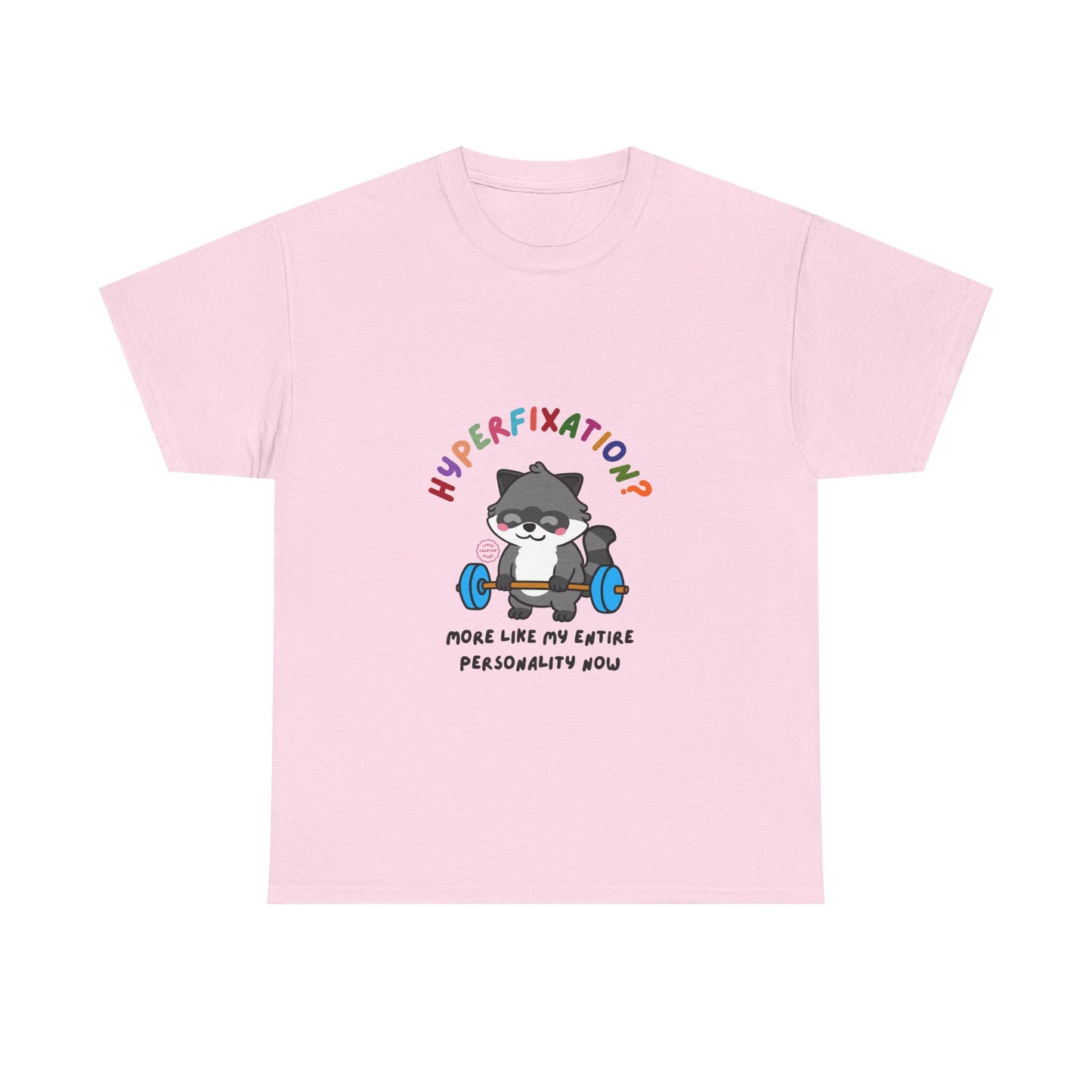 Hyperfixation Weight Lifting Raccoon T-Shirt - Multiple Colours