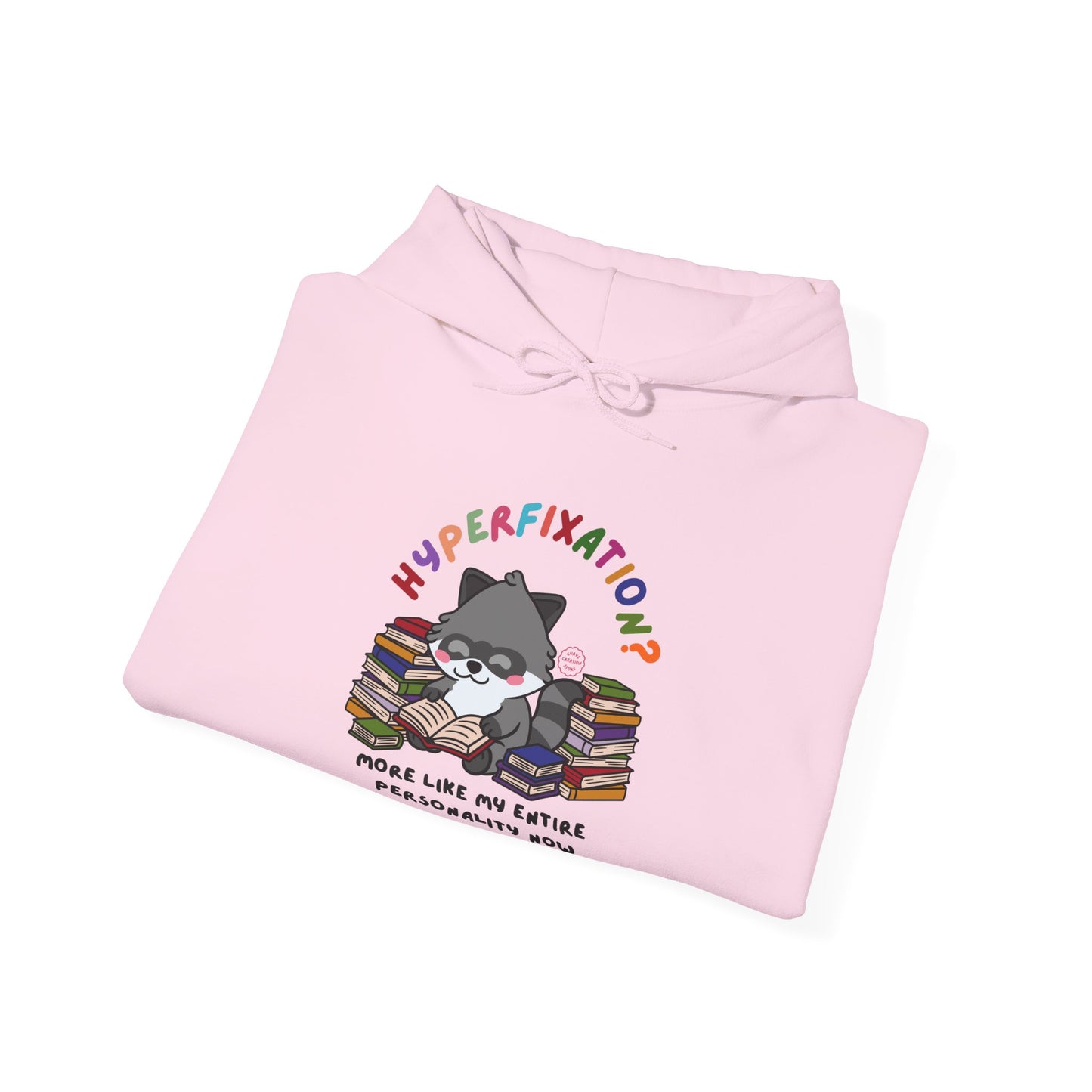 Hyperfixation Reading Raccoon Hoodie - Multiple Colours