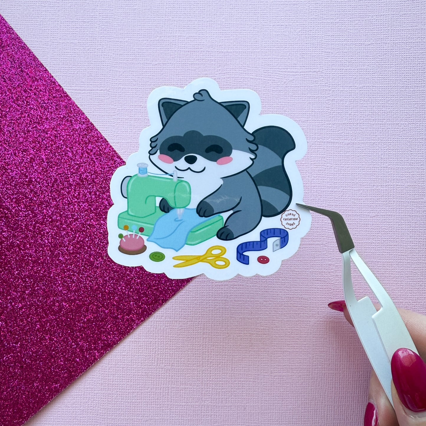 Sewing Hyper fixation Neurodivergent Raccoon Sticker