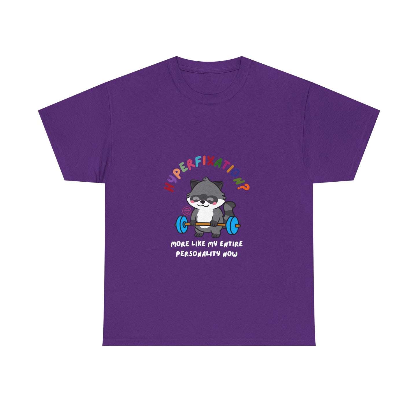 Hyperfixation Weight Lifting Raccoon T-Shirt - Multiple Colours