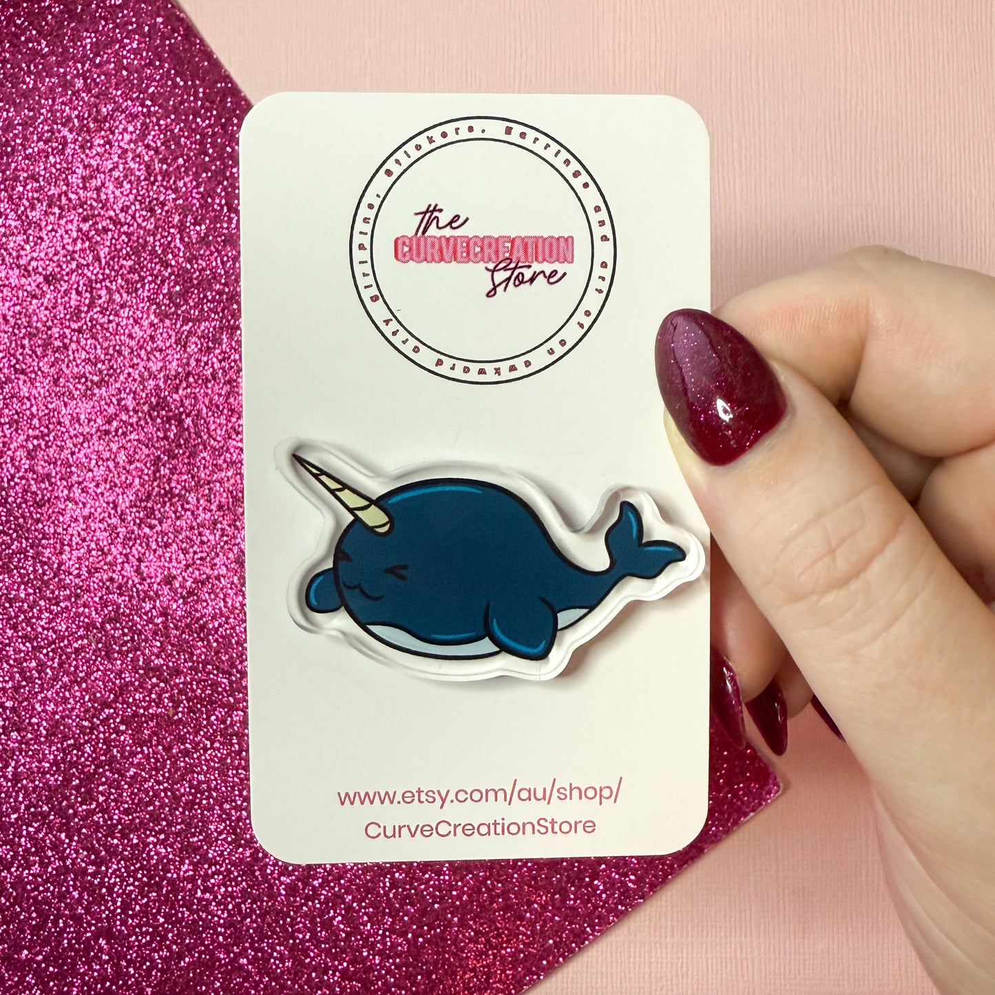 Narwhal Acrylic Pin