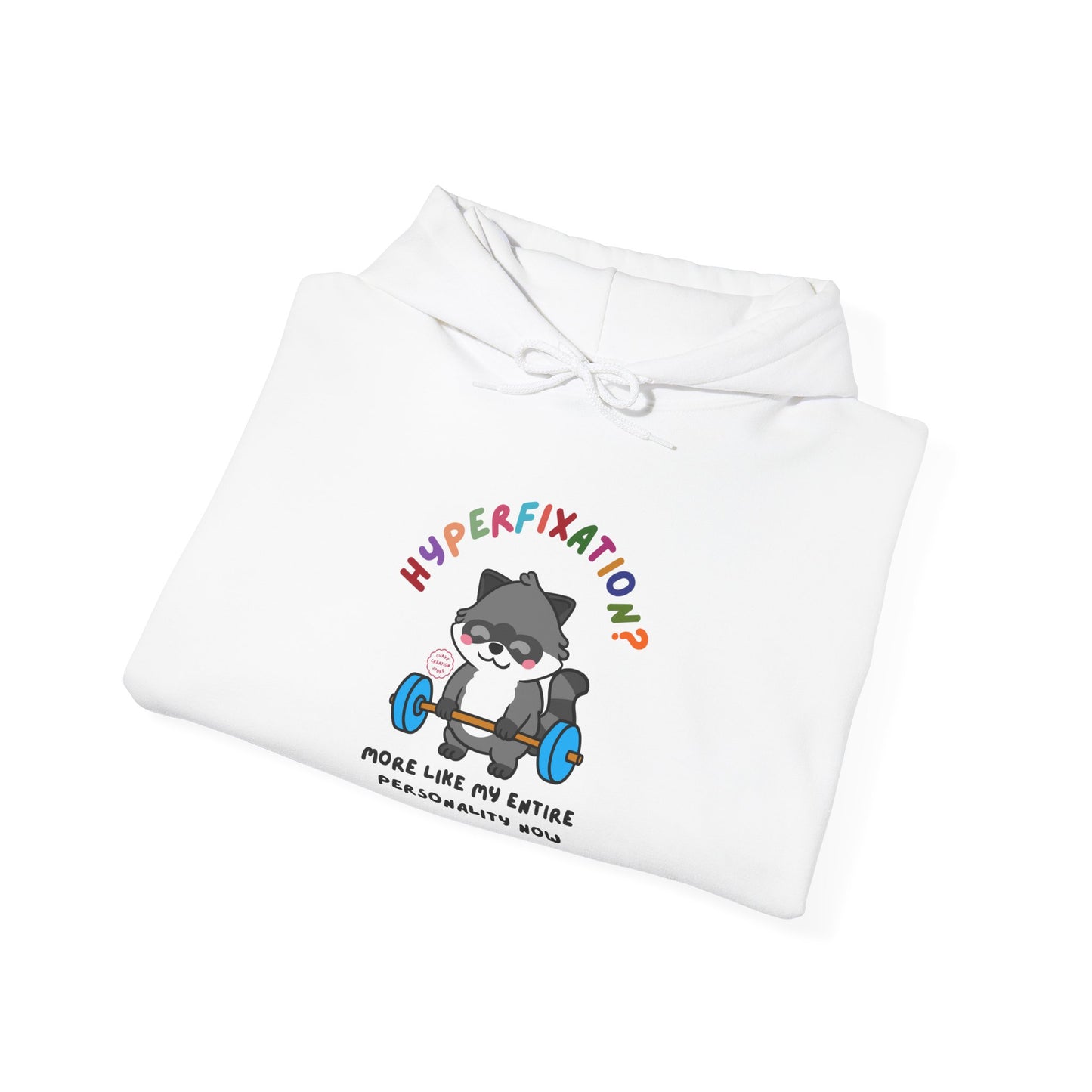 Hyperfixation Weight Lifting Raccoon Hoodie - Multiple Colours