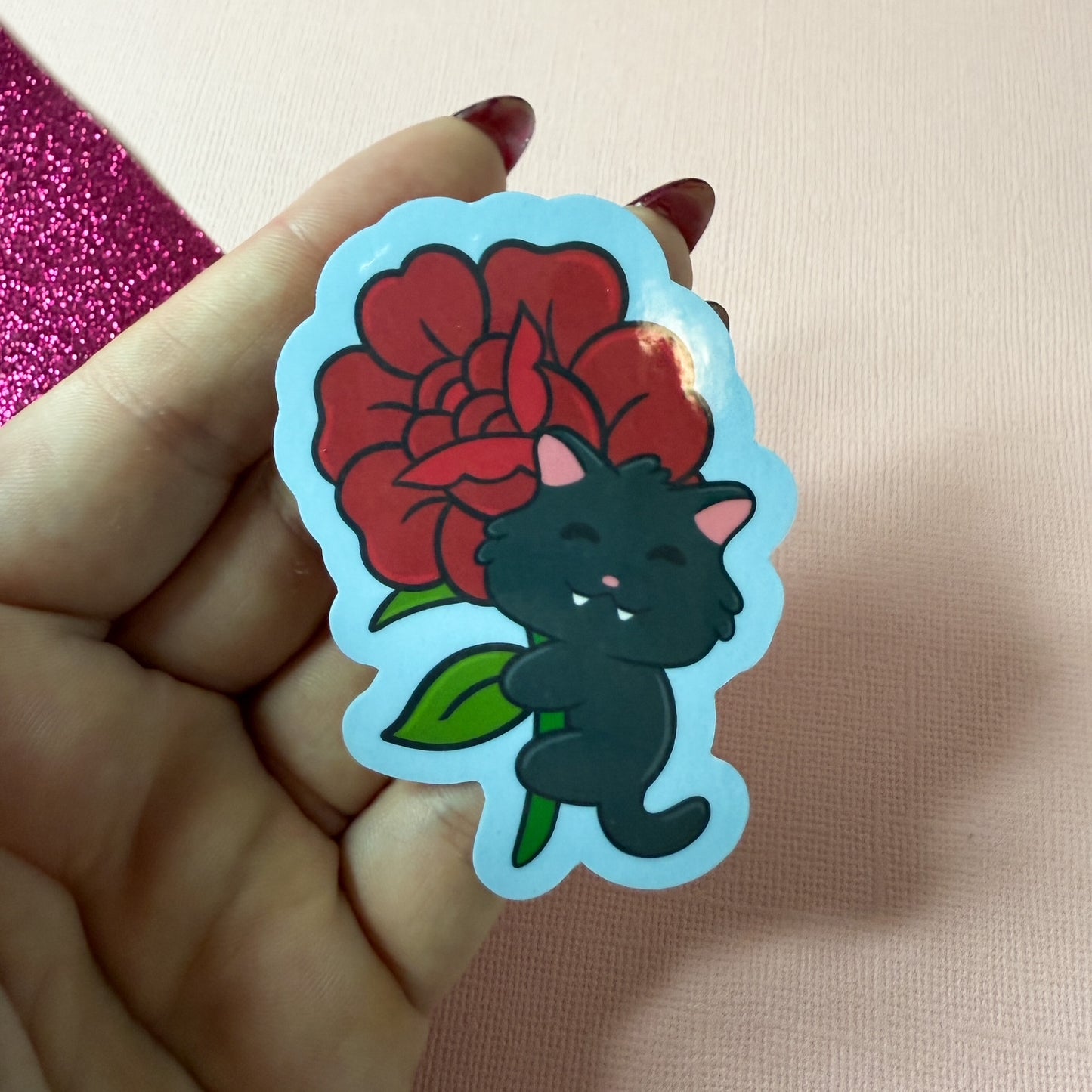 Forever in Bloom Floral Cat Sticker
