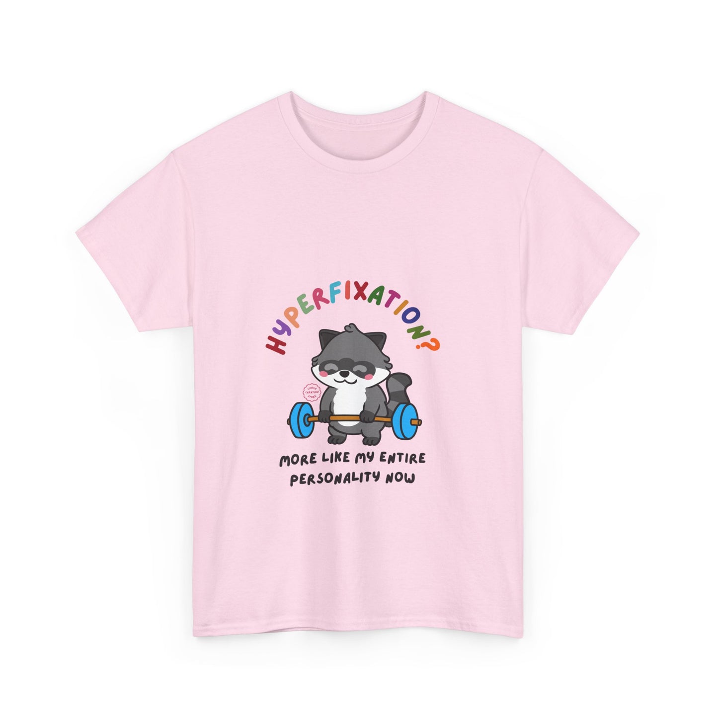 Hyperfixation Weight Lifting Raccoon T-Shirt - Multiple Colours