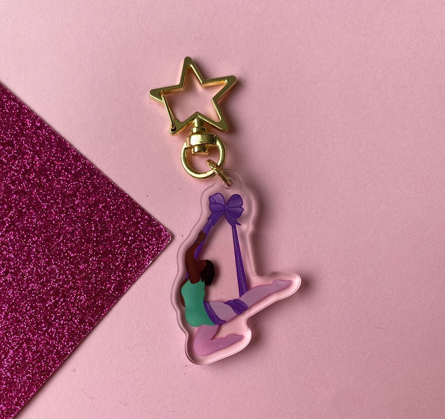 Rebecca Split Aerial Sling/Silks/Hammock Keychain | Available in different skin tones and finishes