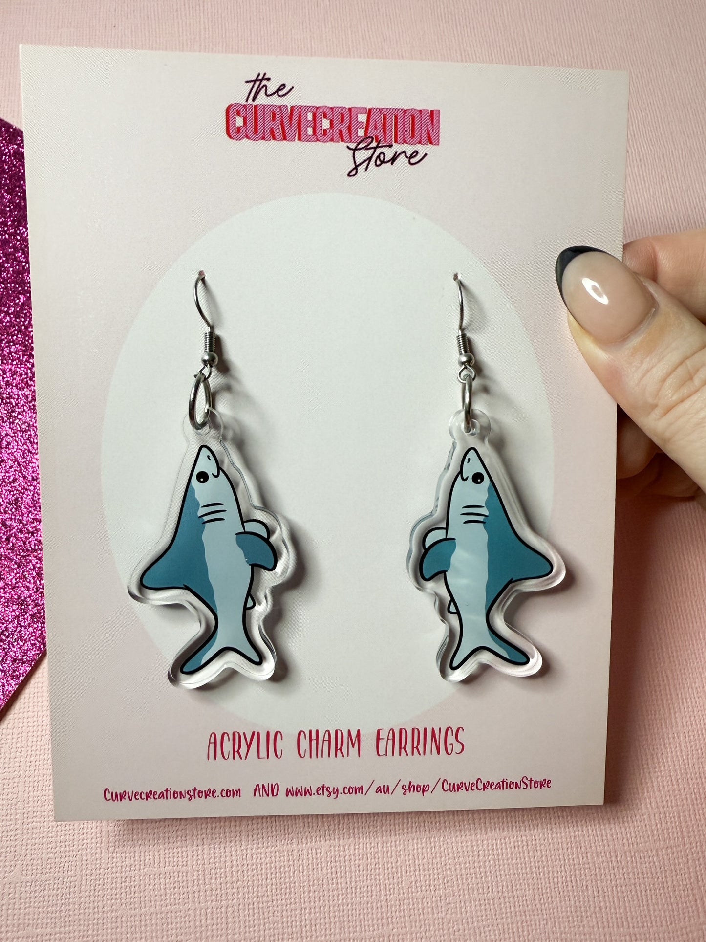 Mako Shark Acrylic Charm Earrings