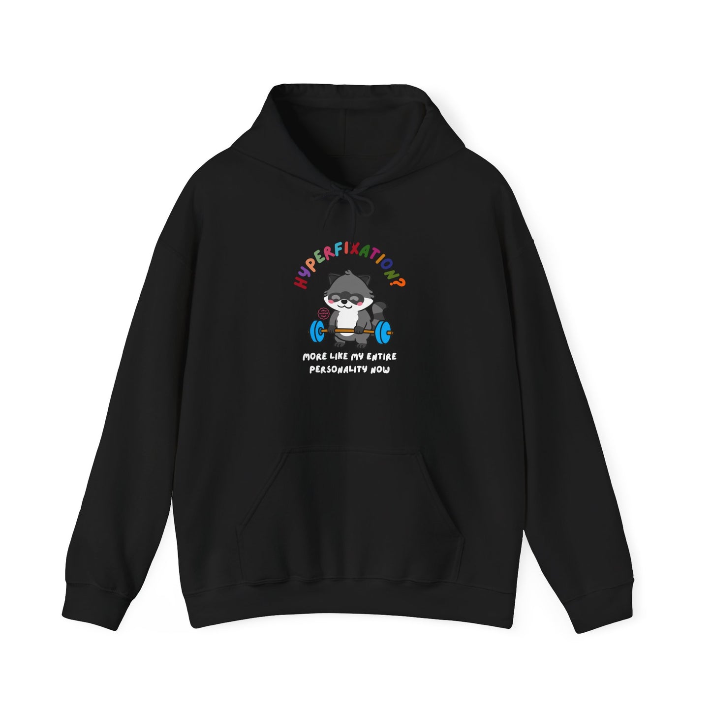 Hyperfixation Weight Lifting Raccoon Hoodie - Multiple Colours