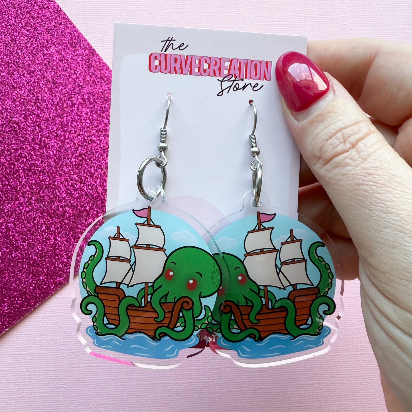 The Kraken Acrylic Charm Earrings