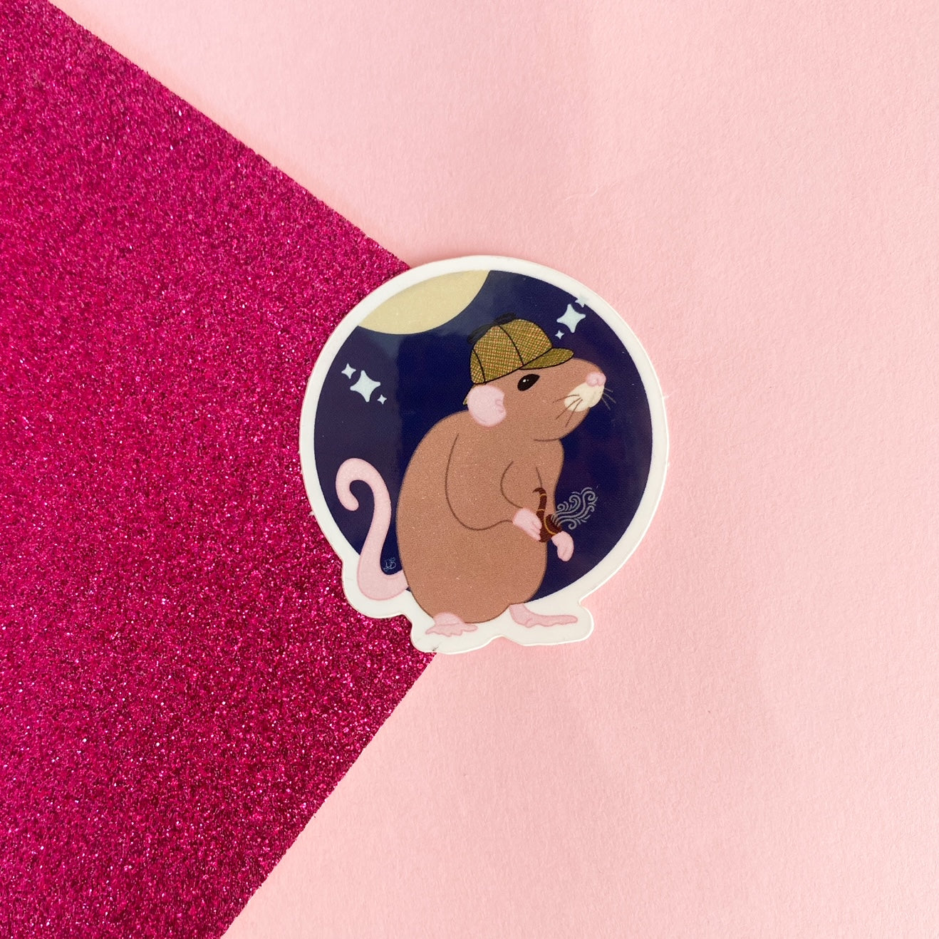 Cute Sherlock Holmes themed Rat Sticker