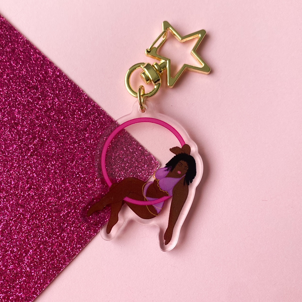 Cradle Pose Aerialist Keychain | Available in different skin tones and finishes