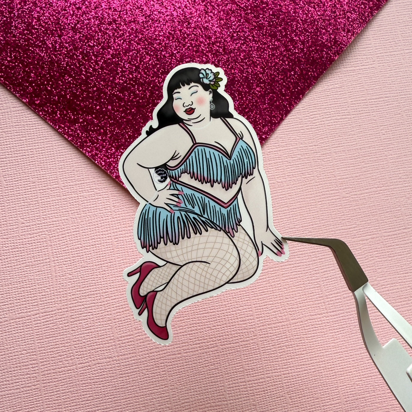 Lotus Flame Burlesque Showgirl Sticker