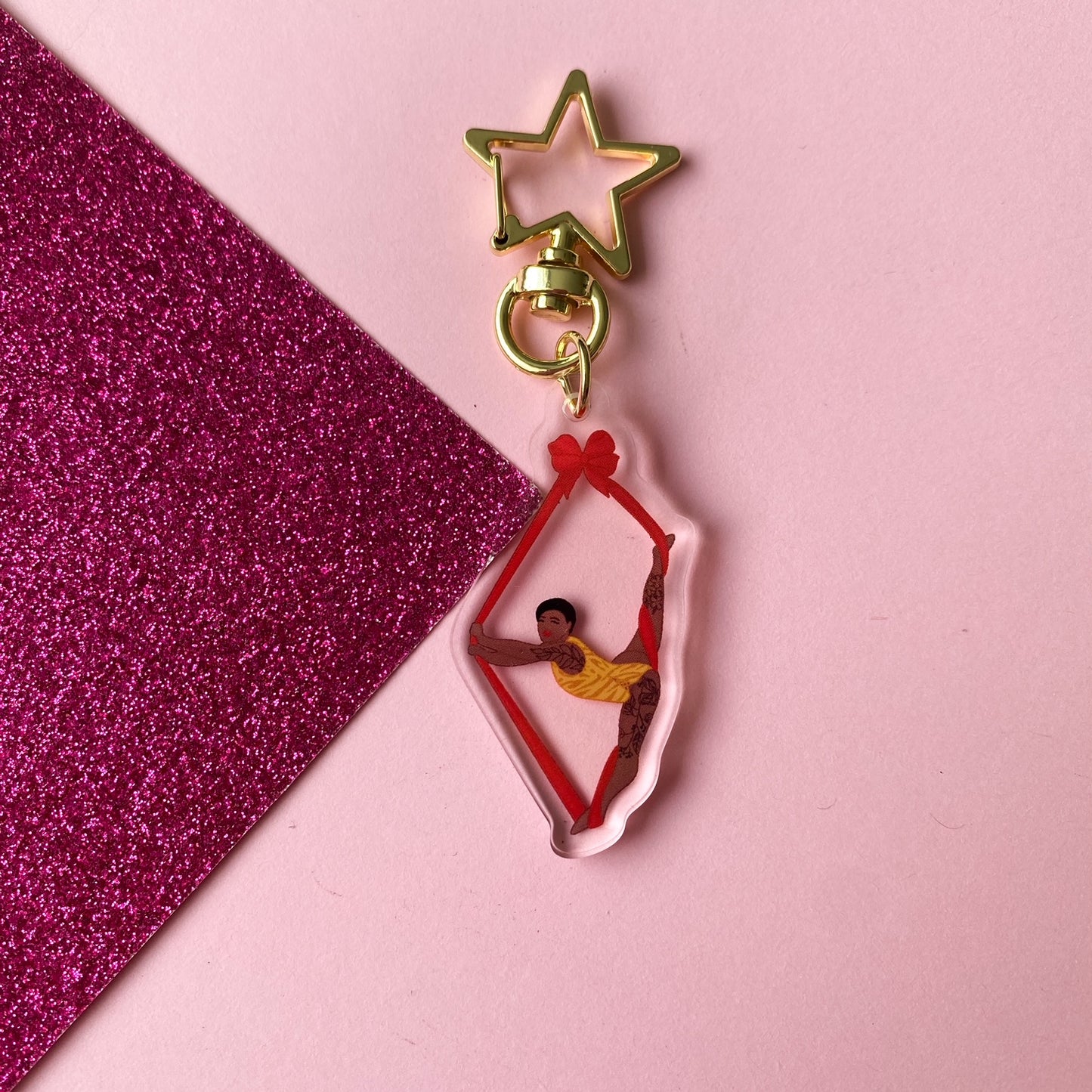 Standing Split Aerial Sling/Silks/Hammock Keychain | Available in different skin tones and finishes