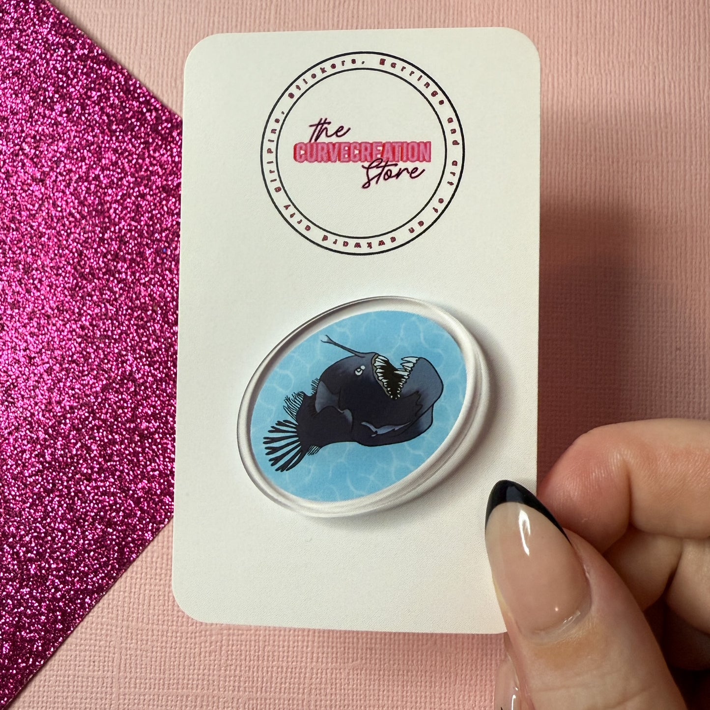Sea Devil Anglerfish Acrylic Pin