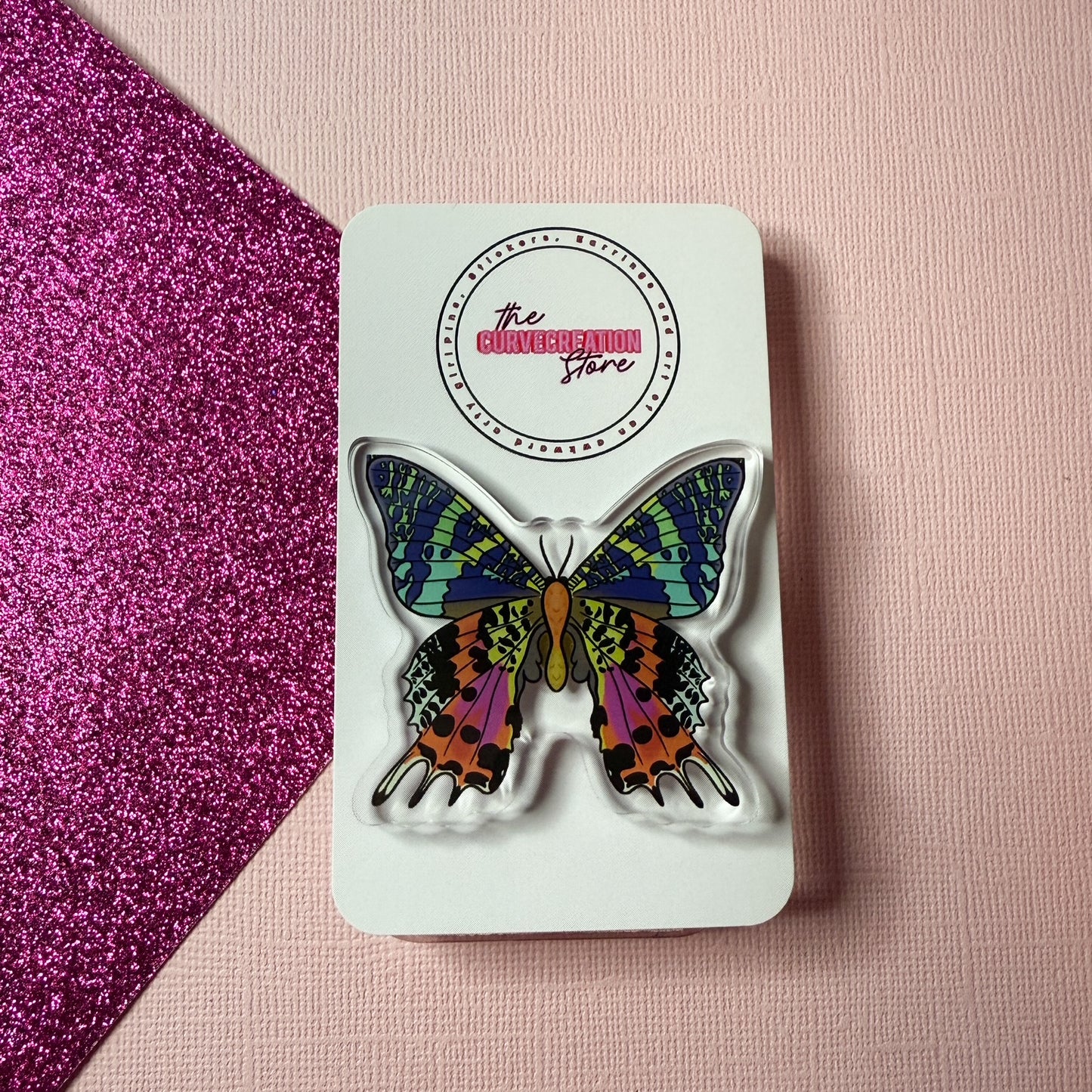 Madagascan Sunset Moth Acrylic Pin