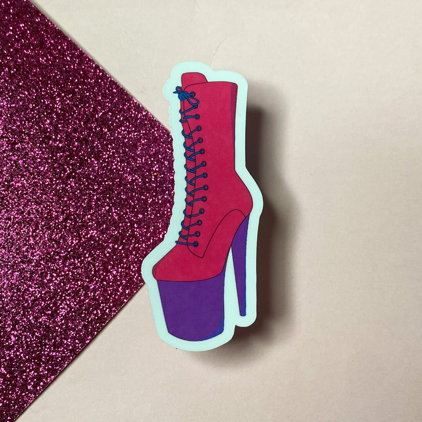 LGBTQ+ Bisexual Pole Dancing Boot sticker