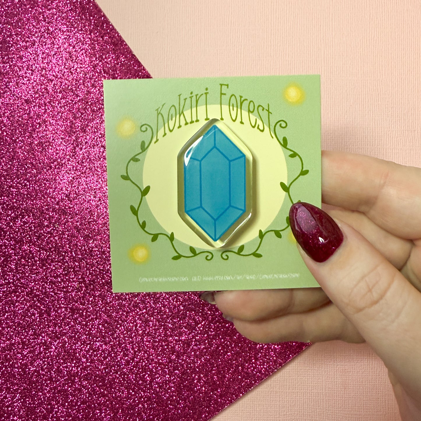 Blue Rupee Acrylic pin