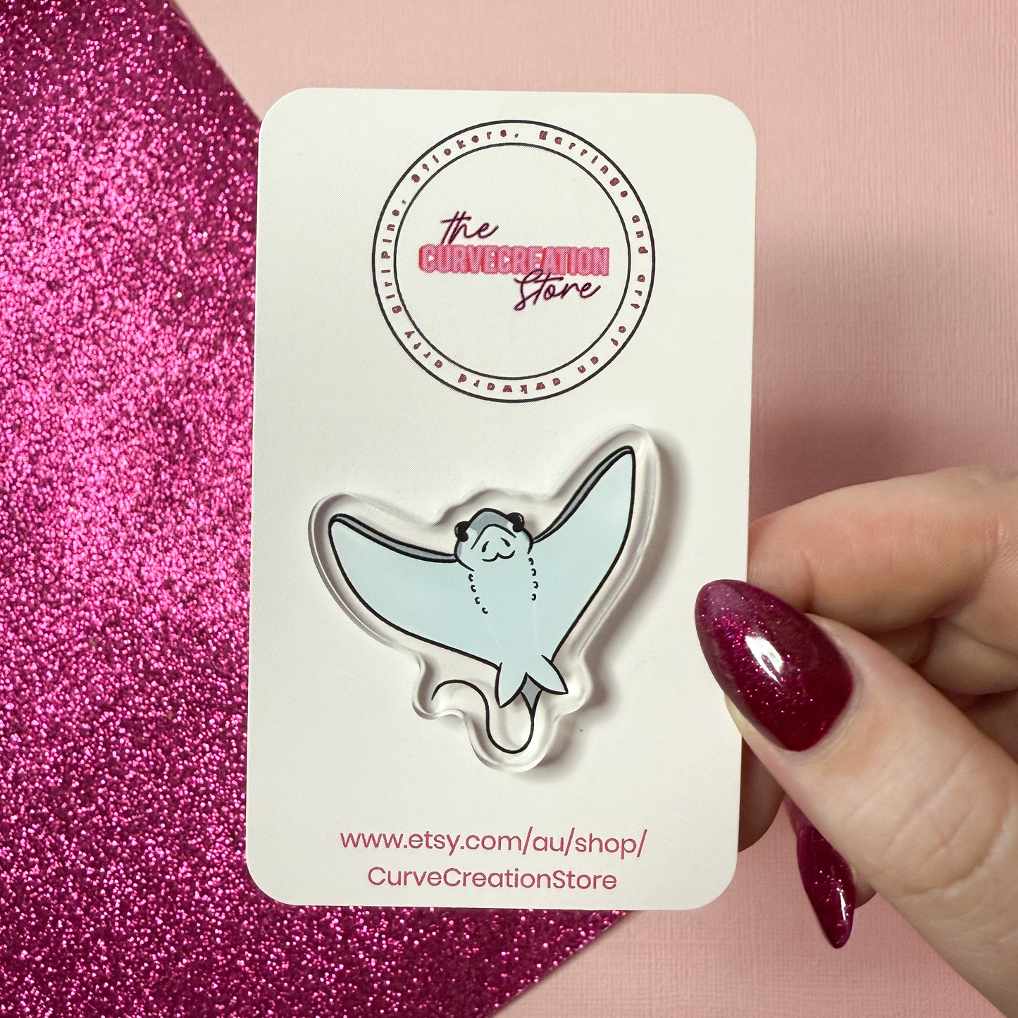 Sting Ray Acrylic Pin