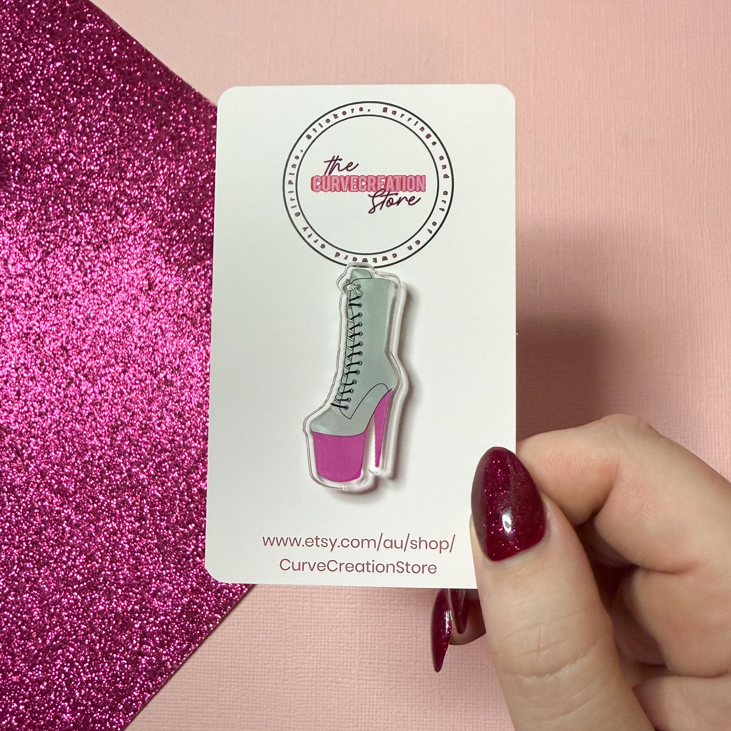 LGBTQ+ Asexual Pole Dancing boot Acrylic Pin