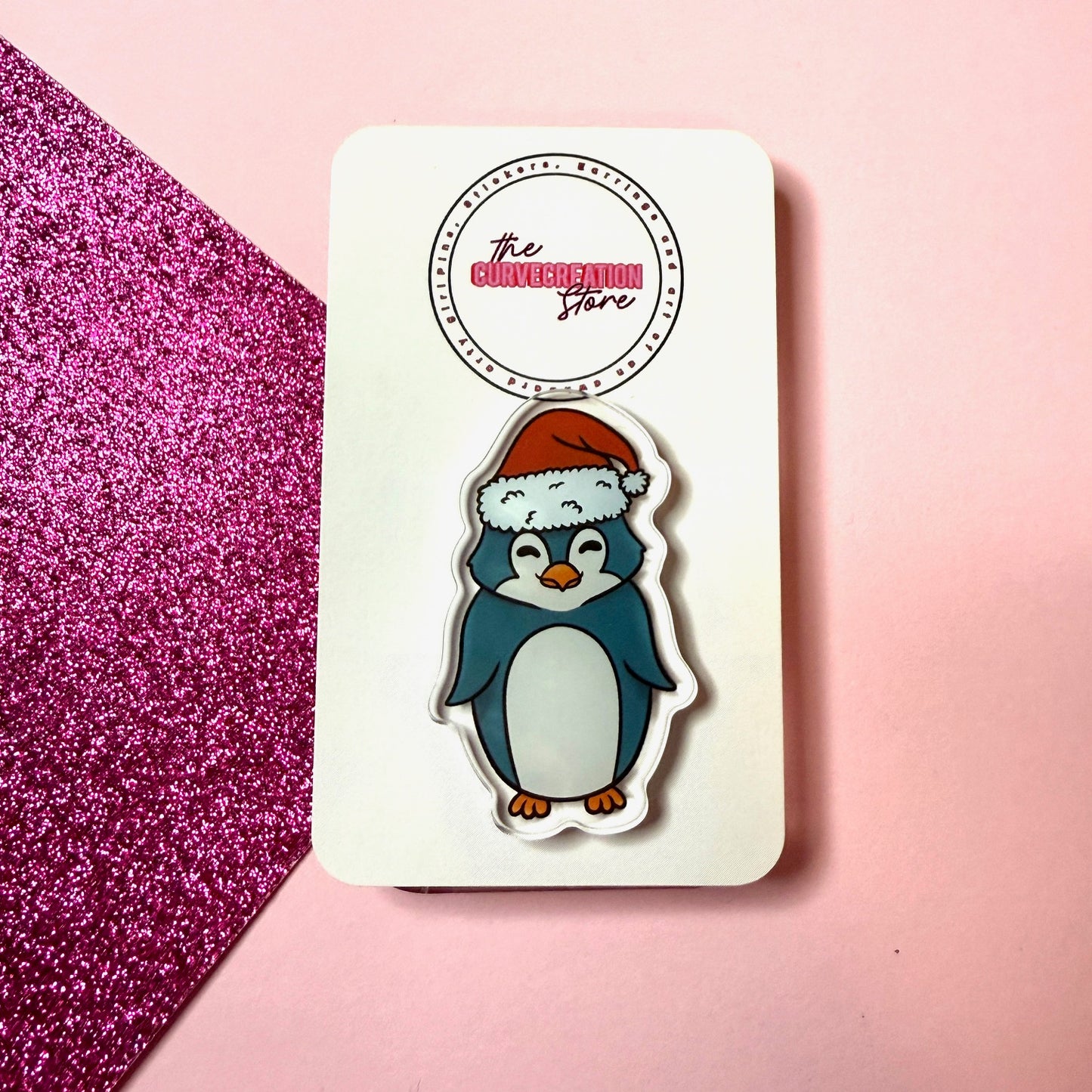 Christmas Penguin Acrylic Pin