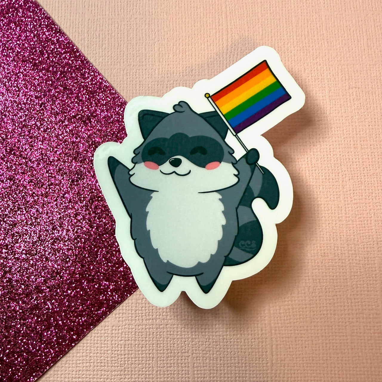 Happy Pride β Neurodivergent Raccoon Sticker