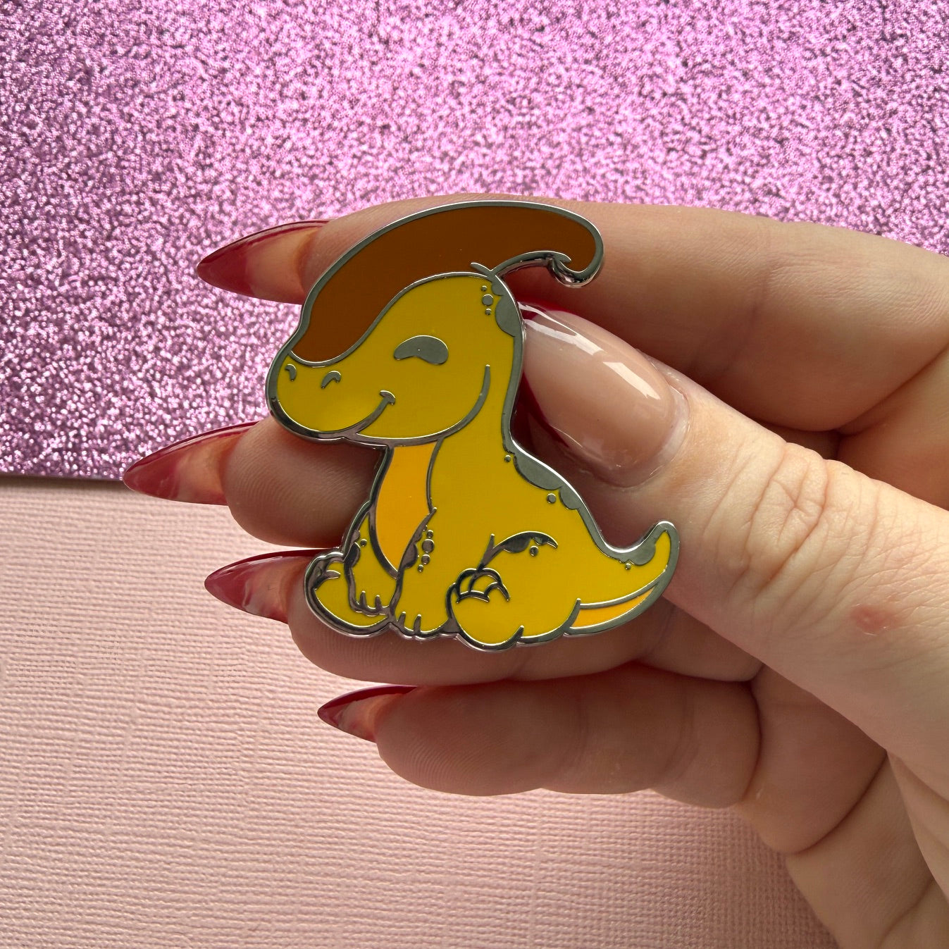 Cute Parasaurolophus Enamel Pin