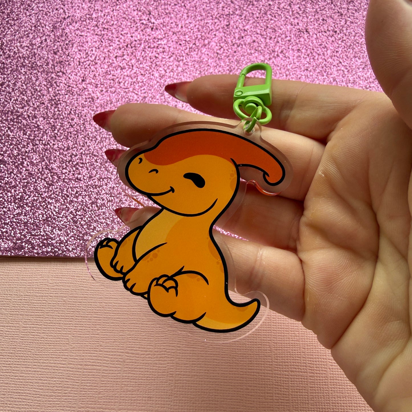 Cute Parasaurolophus Acrylic Keychain