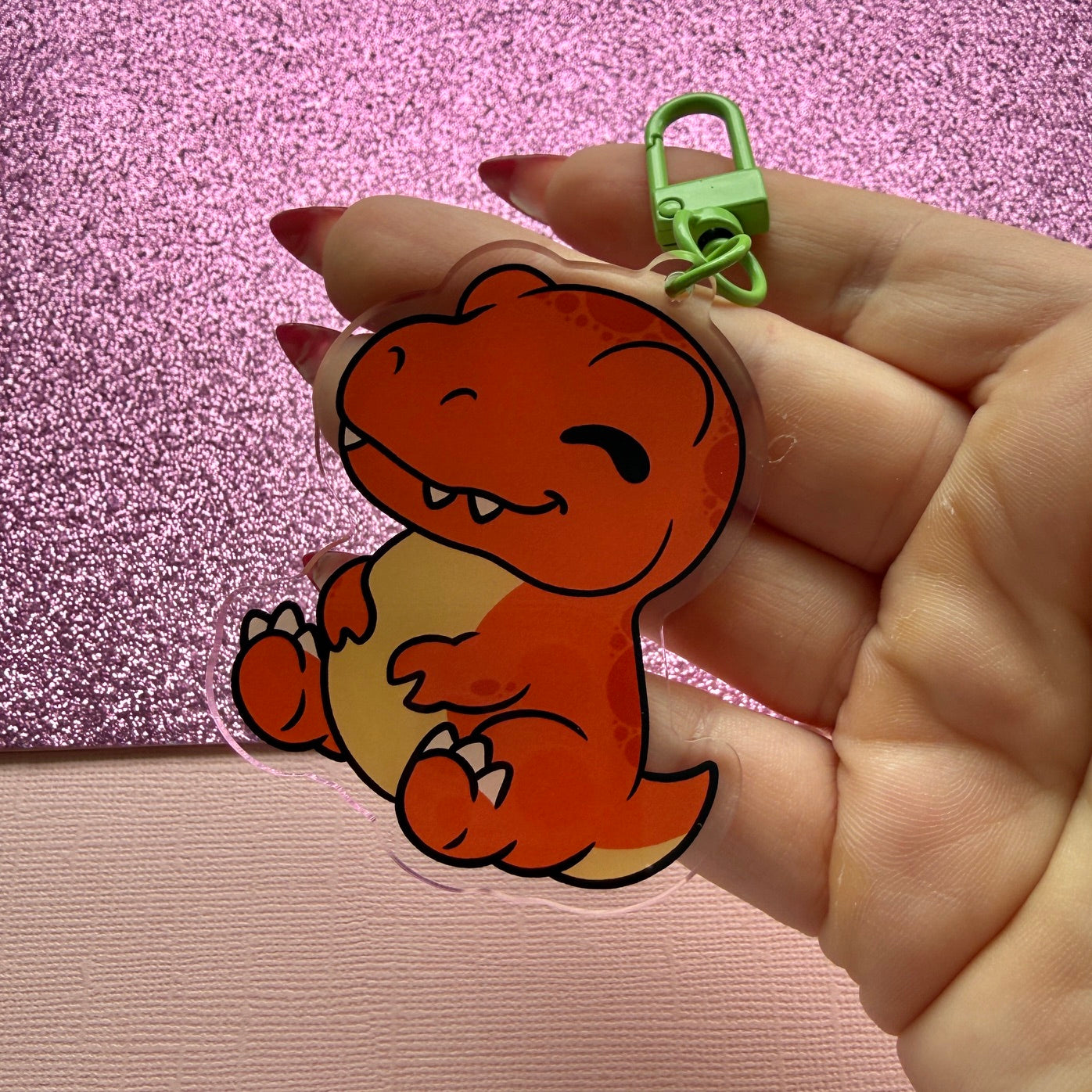 Cute T-Rex Acrylic Keychain
