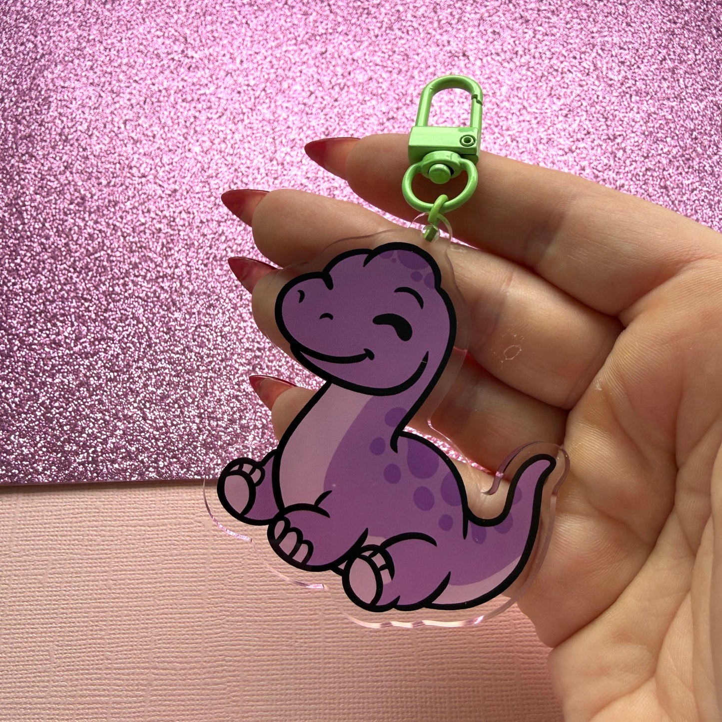 Cute Brachiosaurus Acrylic Keychain