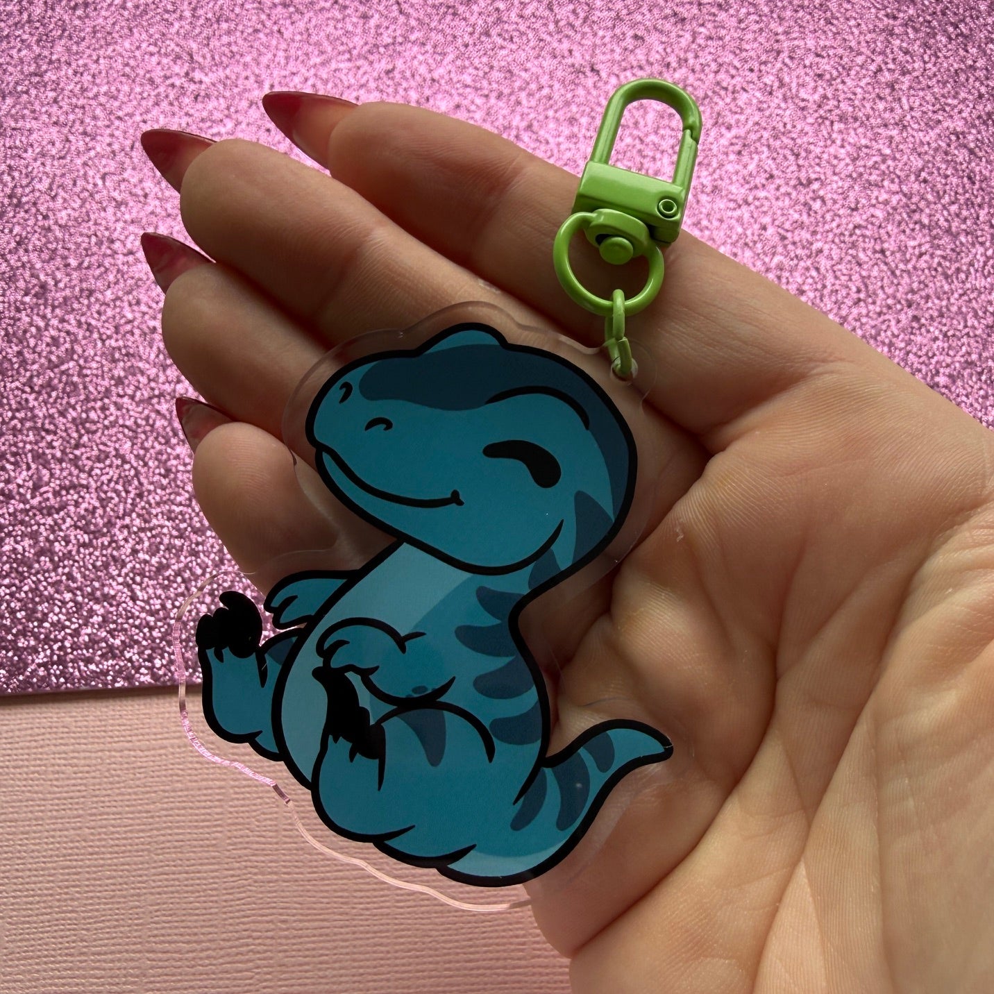 Cute Raptor Acrylic Keychain