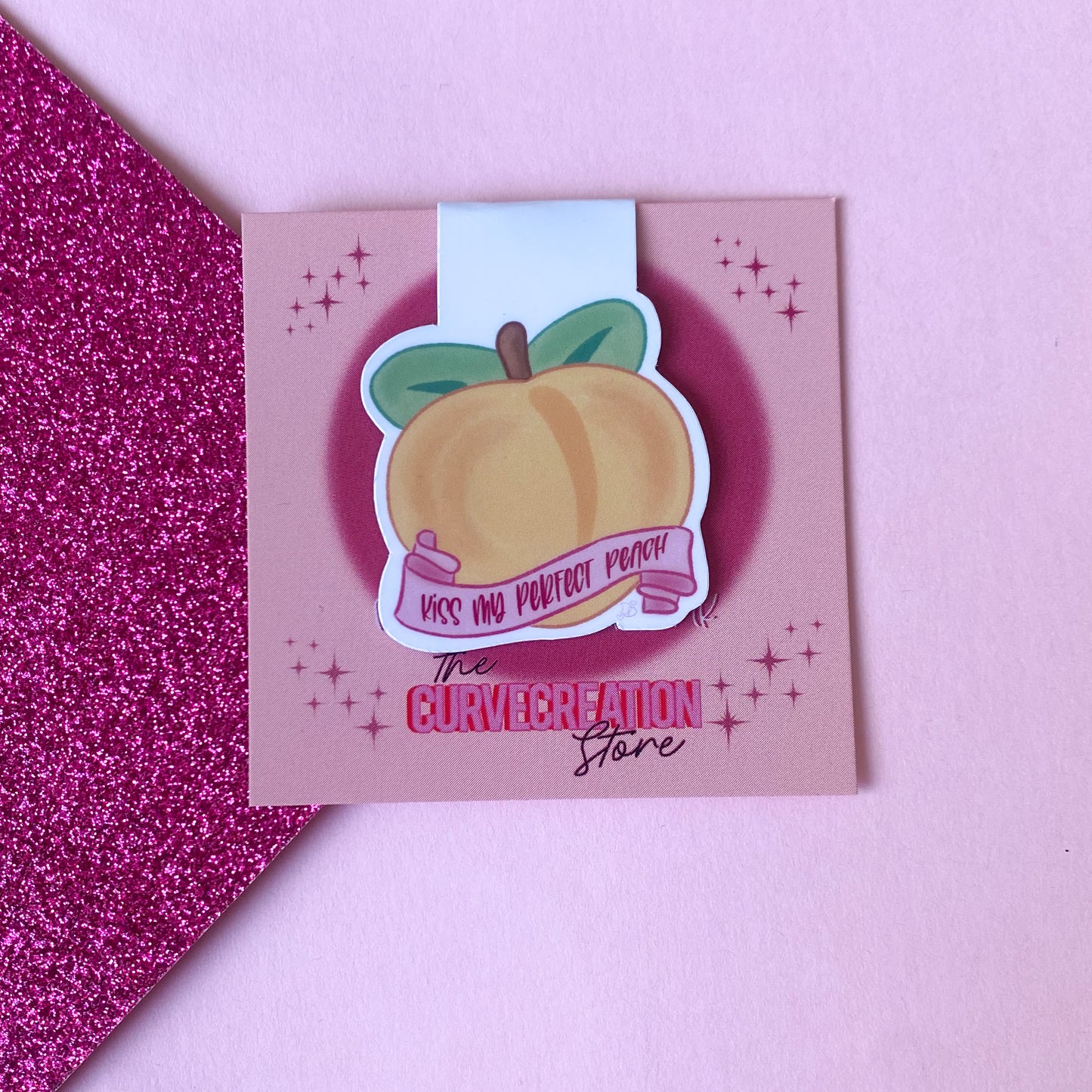 Kiss My Perfect Peach magnetic bookmark