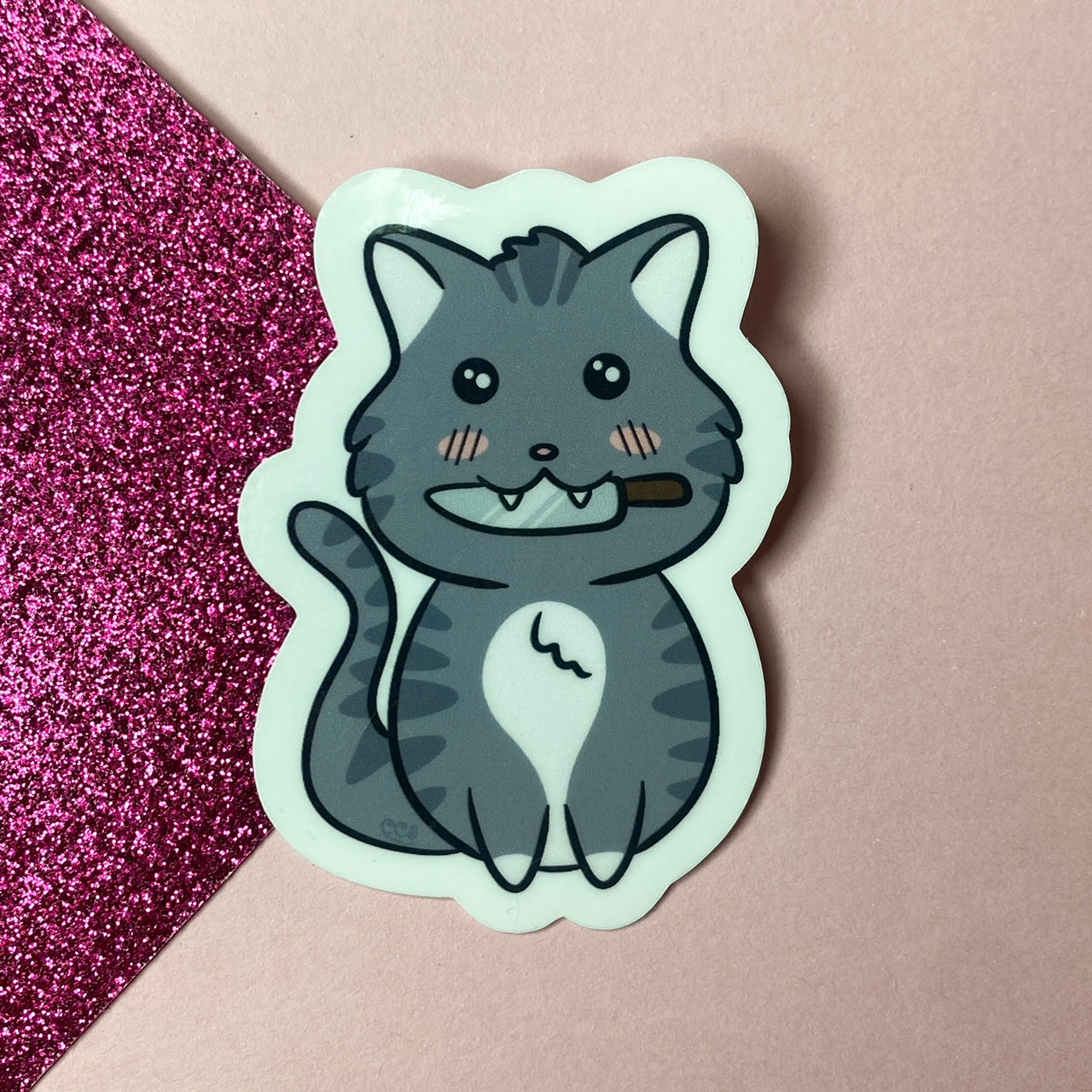 Chibi Stabby Cat Sticker | Multiple colourways