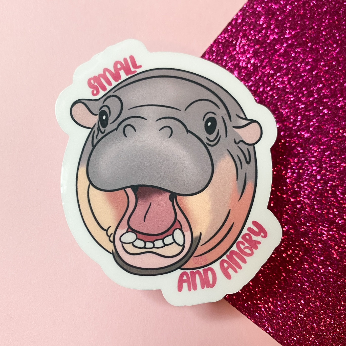 Mad Moo-Deng Baby Hippo Sticker | Bullet Journal, Scrapbook Sticker, Planner Stickers