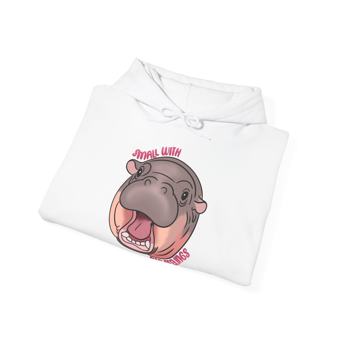 🐾 Small with Big Feelings – Moo-Deng Hippo Hoodie 🐾 - Multiple Colours