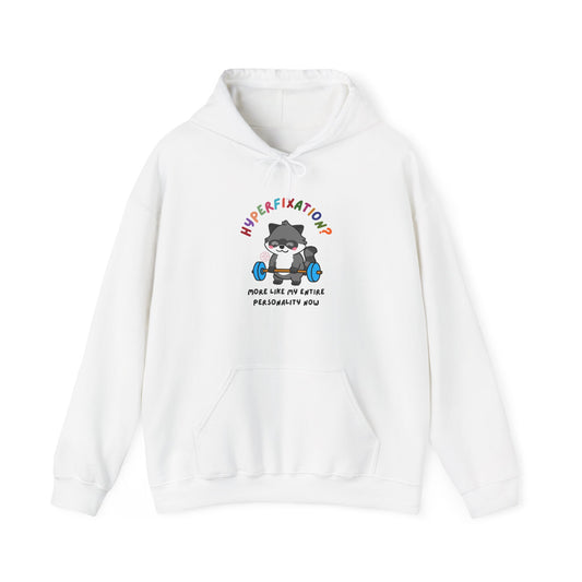 Hyperfixation Weight Lifting Raccoon Hoodie - Multiple Colours