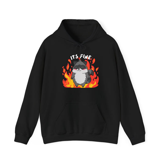 Its fine - everything's on fire Raccoon Hoodie - Multiple Colours