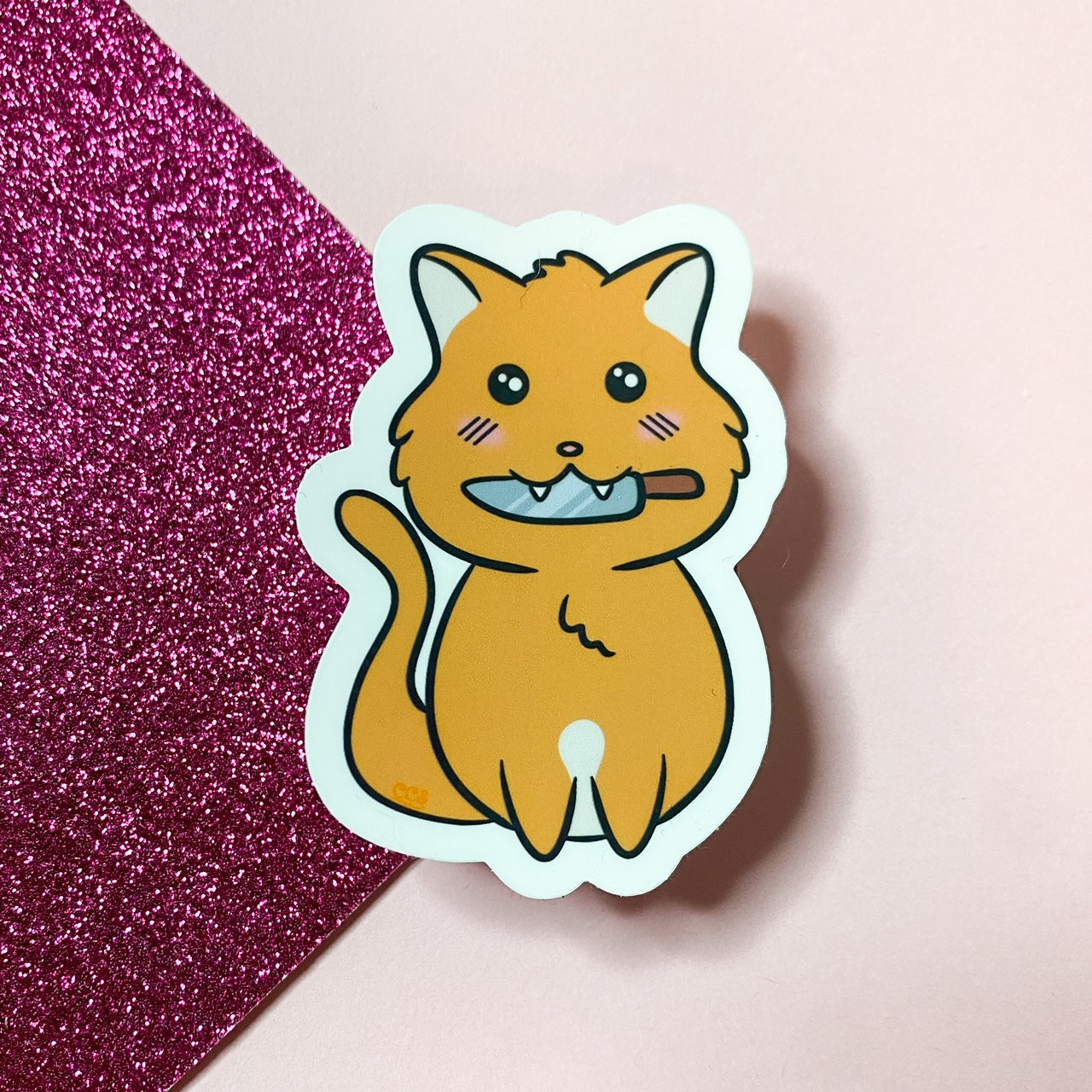 Chibi Stabby Cat Sticker | Multiple colourways