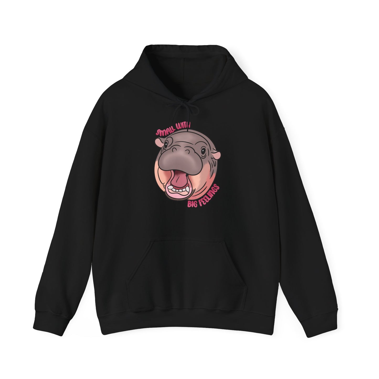 🐾 Small with Big Feelings – Moo-Deng Hippo Hoodie 🐾 - Multiple Colours