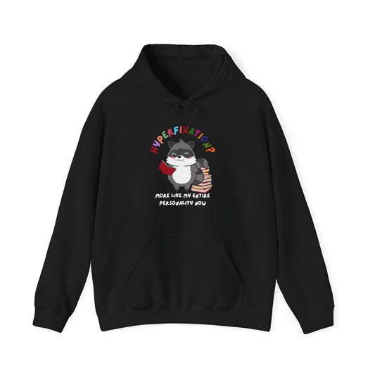Hyperfixation Reading Raccoon Hoodie - Multiple Colours